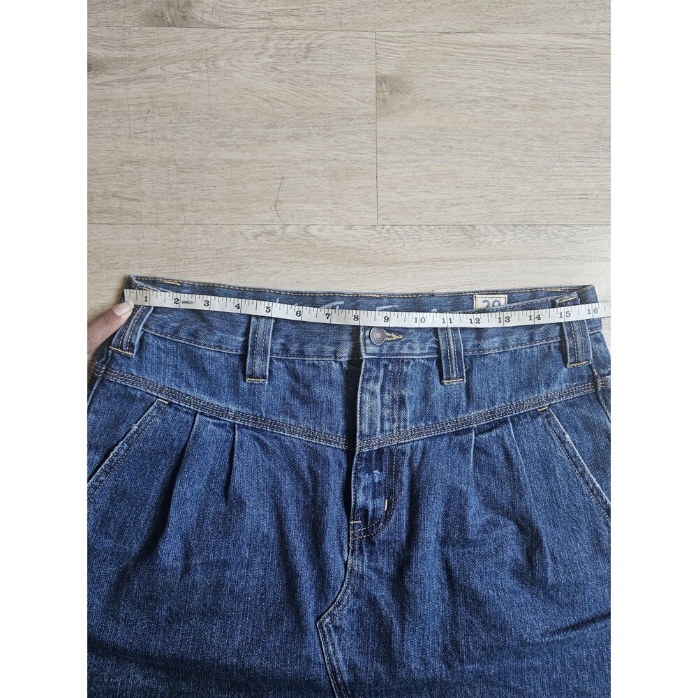 We The Free 29 Denim Mini Skirt Saratoga Blue Frayed Hem With Pockets - Picture 3 of 5